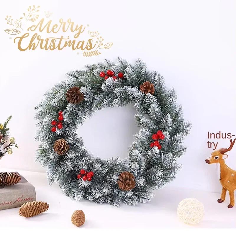 Рождественский венок из лозы Праздничные украшения для дома, двери, стены, центральный элемент для стола, Праздничная рождественская вечеринка, Сезонные украшения