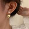 Luxurious Simple Design Brushed Frosted Metal Semicircle Earrings New Jewelry for Women Christmas Party Fashion Accessories