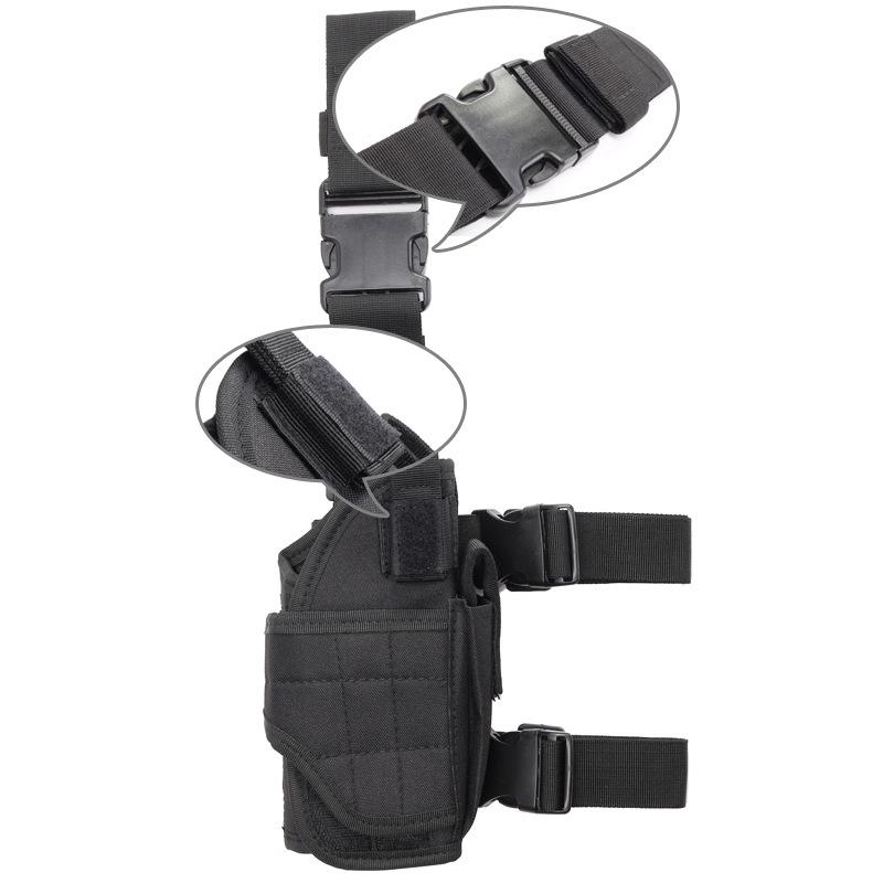 Регулируемая тактическая армейская черная кобура для пистолета с откидной ножкой и держателем для бедра