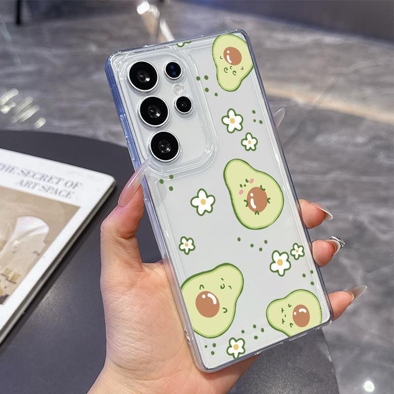 Мультяшный Авокадо Планета Чехол для Телефона для Samsung A24 A25 A26 A31 A32 A33 A34 A35 A51 A53 A54 A71 A72 A73 Прозрачные Мягкие Чехлы