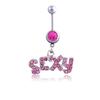 Korean Fashion Navel Ring Personality Piercing English Letters Crystal Diamond Navel Buckle Navel Nails 