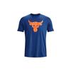 Project Rock Brahma Bull Graphic Print Short Sleeve T-Shirt Men Tops Blue 1361733-471