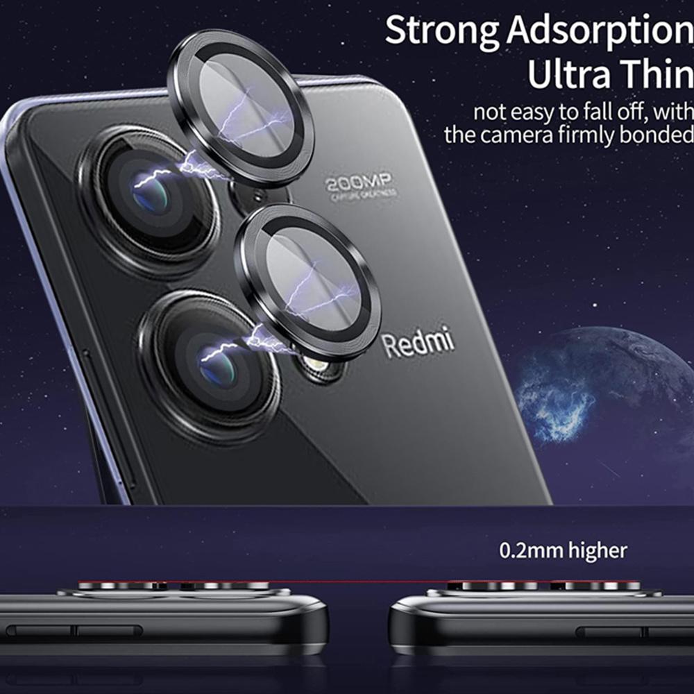 Кольцо Matel + закаленное стекло для объектива камеры телефона, пленка для Xiaomi Redmi Note 13 14 Pro note13 14Pro Redmy Note13Pro Note14 4G 5G