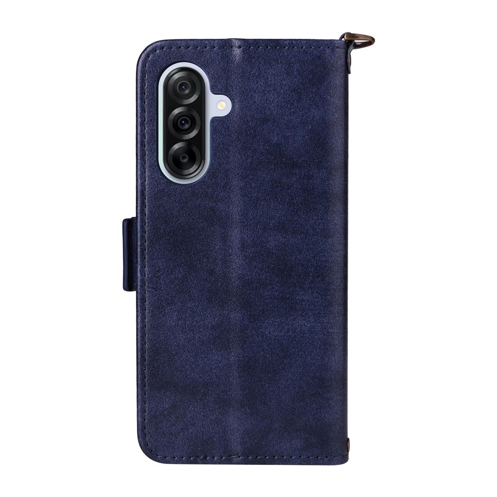 For Samsung Galaxy A25 5G (Global) (161.0mm) Leather Case Magnetic Closure Wallet Stand Phone Cover with Crossbody Strap