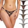3 шт. Женские бесшовные трусики с леопардовым принтом, на тонких бретельках, импортные, большого размера, женское нижнее белье