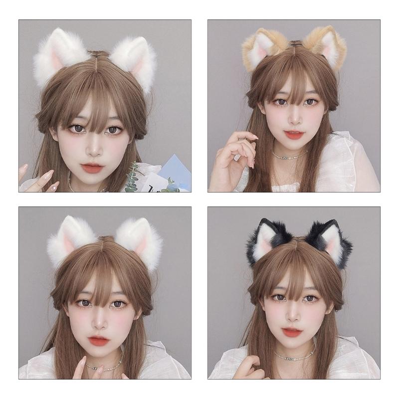 Halloween Cartoon Cat Ears Hair Hoop Woman Headband Makeup Headband for Easter Carnivals Cosplay Hair Accessories