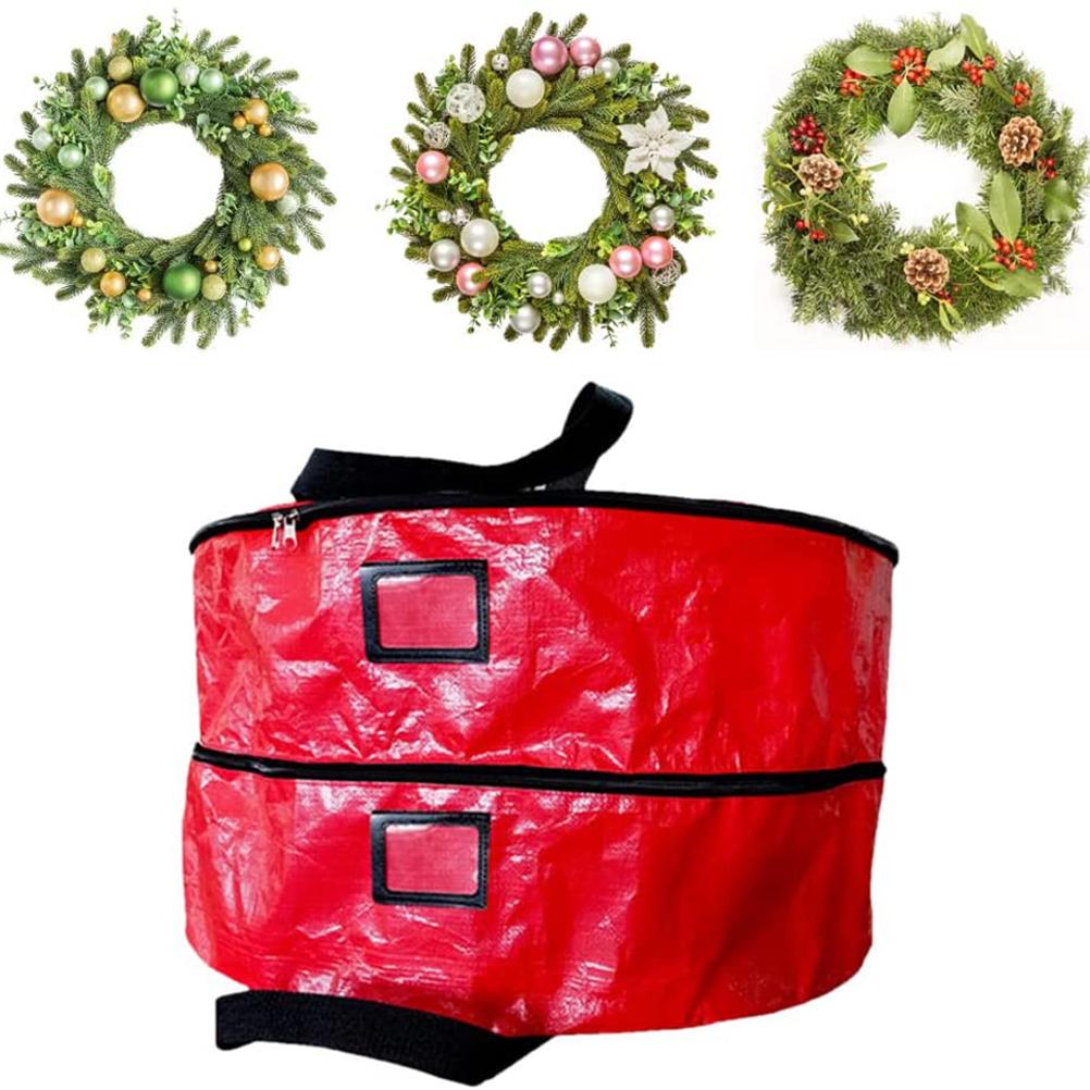 Double Layer Christmas Wreath Storage Bag Large Capacity Wreath Storage Container Wreath Storage