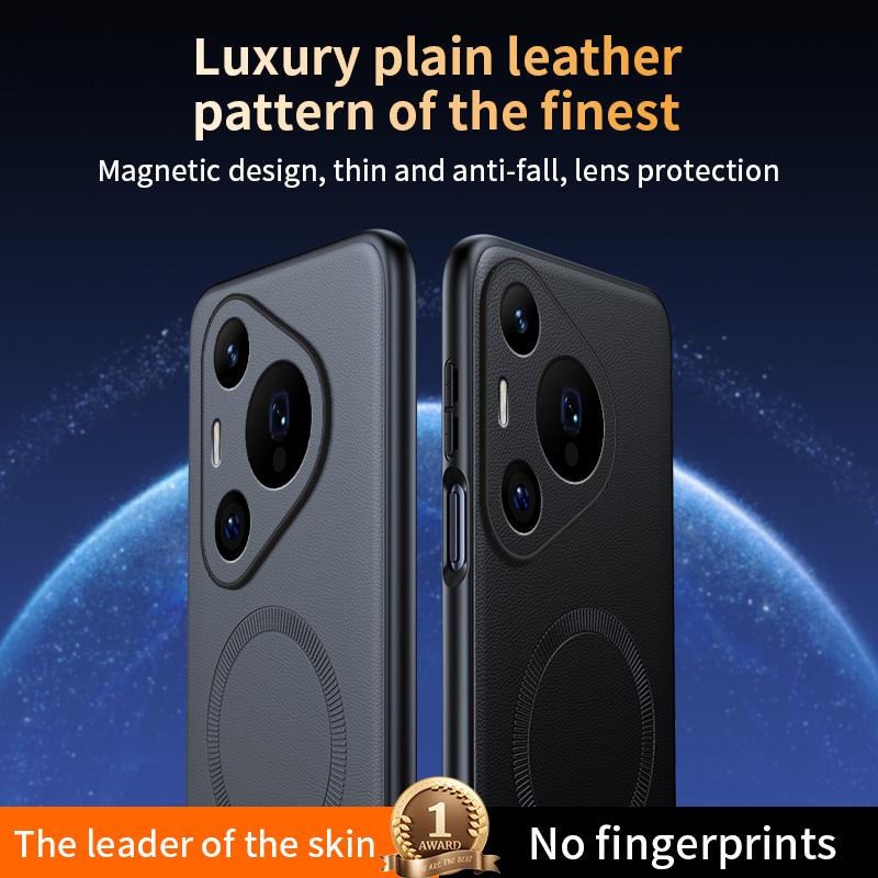 Чехол для Huawei Pura 70 Магнитная кожаная защитная крышка для Huawei Pura 70 Высокое качество Защита от отпечатков пальцев Нескользящий ПК+ТПУ