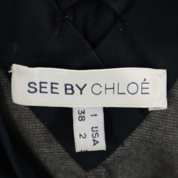 SEE BY CHLOE Короткий рукав цельный 38 серый Задний бант Женский Б/у