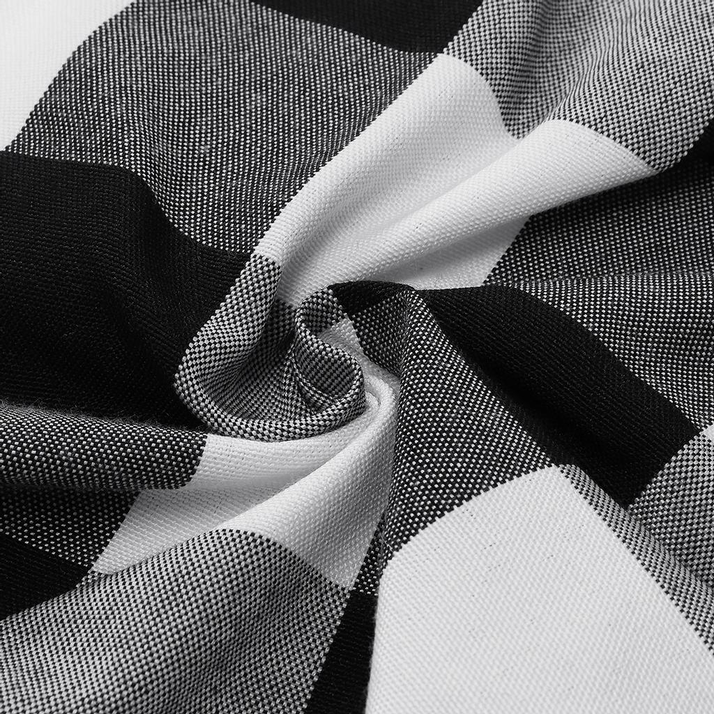 Black Red Table Runner Handmade Plaid For Family Dinner, Outdoor Or Indoor Parties Thanksgiving Christmas Gathering Party Decor