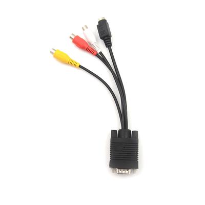 1 шт. видеокабель для ноутбука ПК HDTV разъем VGA штекер S-Video 3 Rca Jack конвертер