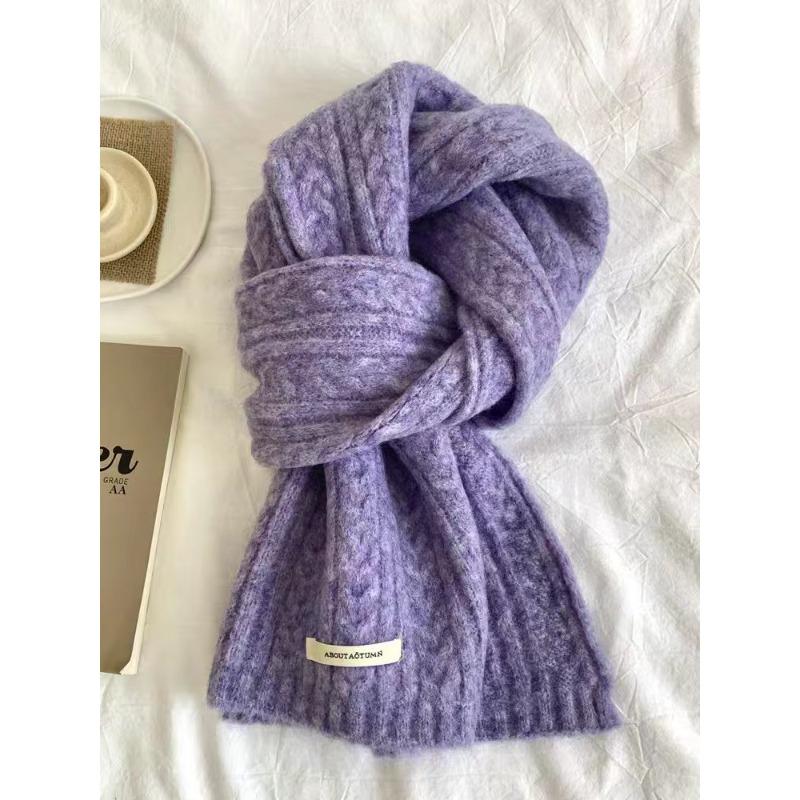 Вязаный шарф из смесовой шерсти для женщин на зиму в корейском стиле, мягкий и восковой, модный, универсальный, теплый, студенческий, парный, осенне-зимний шарф для мужчин