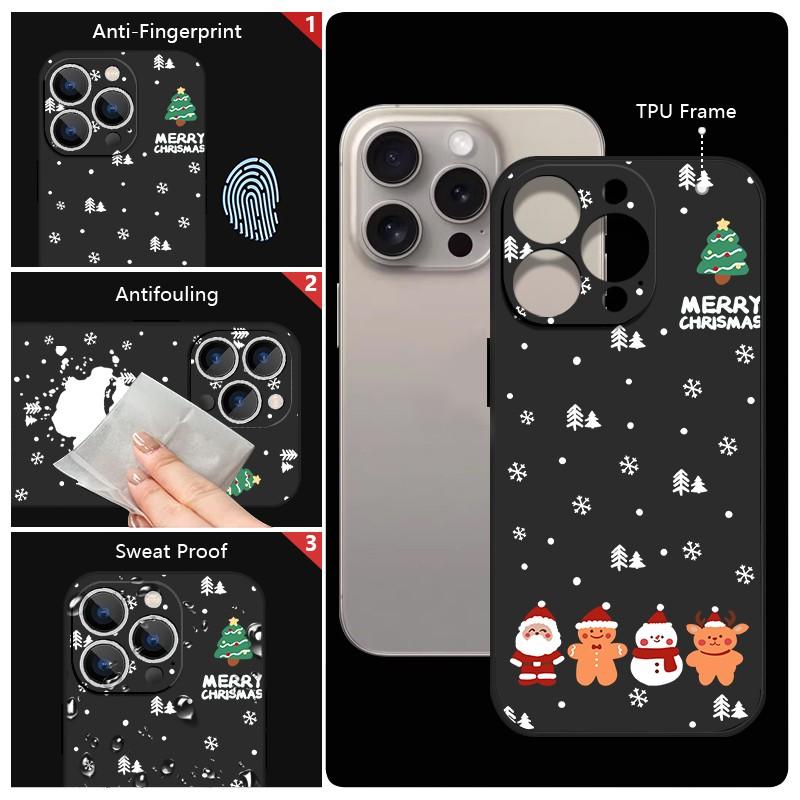 Матовый чехол-шнурок с рождественским узором для iPhone 16 Pro 15 14 Plus 13 12 Mini 11 Pro Max Xr Xs 7 8 Se мягкий тонкий чехол из ТПУ