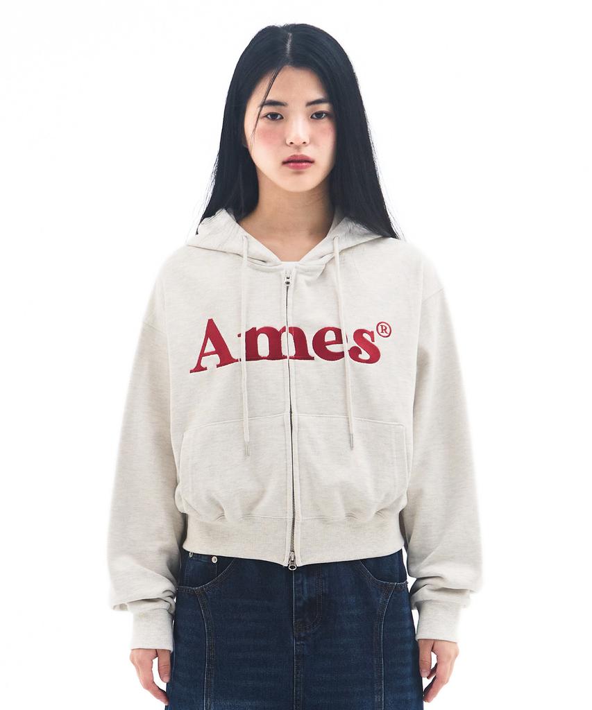 Ames-Worldwide базовая толстовка с капюшоном на молнии цвет овсянки