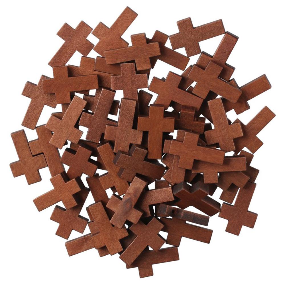 200Pcs Cross Wood Cross Charm 0.85x0.55Inch Wooden Crosses for Crafts  Hanging Ornament