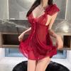 Сексуальное прозрачное кружевное нижнее белье для женщин с глубоким V-образным вырезом, униформа