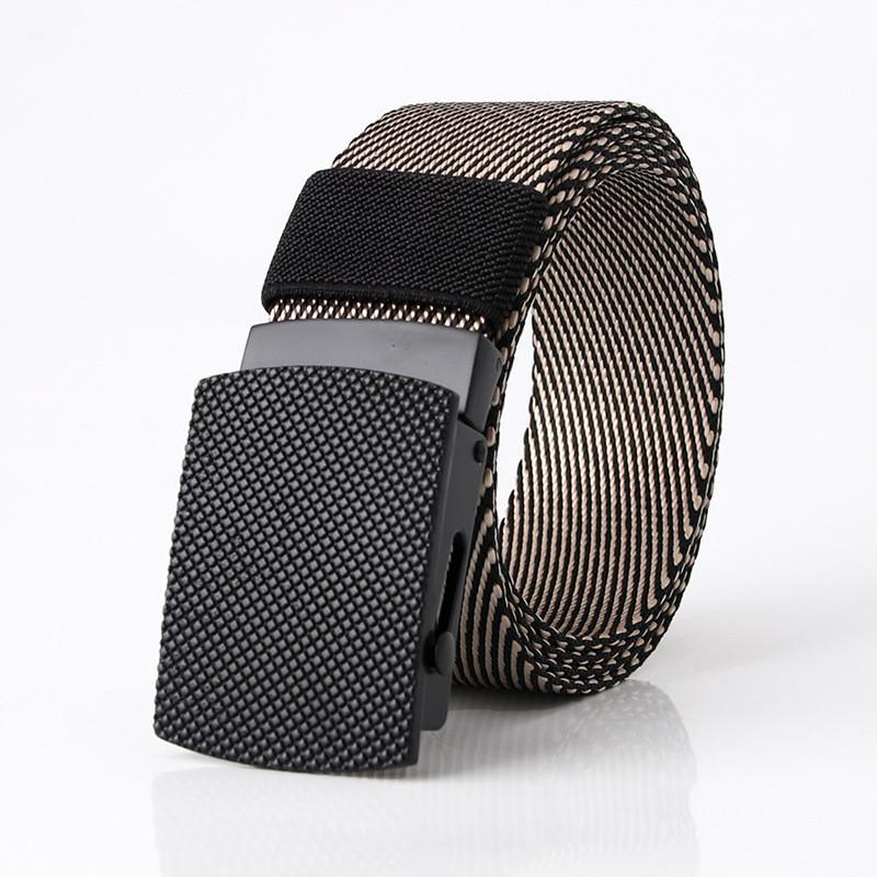 Canvas Mens Automatic Buckle Belt With Square Elements For Casual And Business Wear