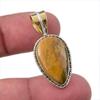 Natural Ocean Jasper 925 Solid Sterling Silver TwoTone Gift Pendant 1.50" u0O27