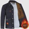 Men's Winter Fashion Denim Jacket with Velvet Lining – Thick Solid Color Casual Workwear