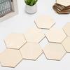 SAFIGLE Wood Board Thin Wood Piece Hexagonal Coaster Wooden Chip Unfinished Wooden Slice DIY Graffiti Wood Square Wood Natural Wood Handmade Crafts