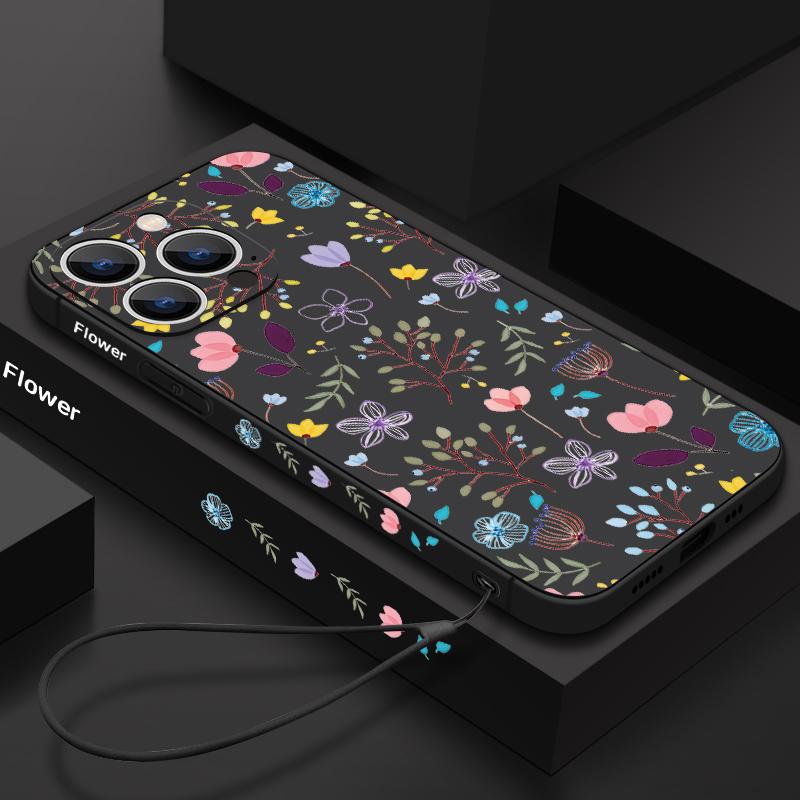 Роскошный чехол-шнурок с маленькими цветочными бутонами для iPhone 15 Pro Max Coque iPhone 11 12 13 14 Pro Max 16 SE 2 2022 Мягкий силиконовый чехол