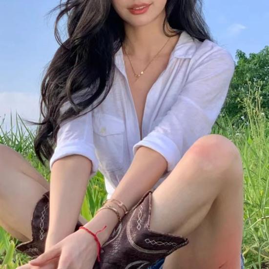 Женская рубашка Yousheng, белая, с длинным рукавом, с лацканами, с завязками на подоле, однотонная короткая повседневная одежда для офиса, отпуска, вечеринки, отдыха на открытом воздухе