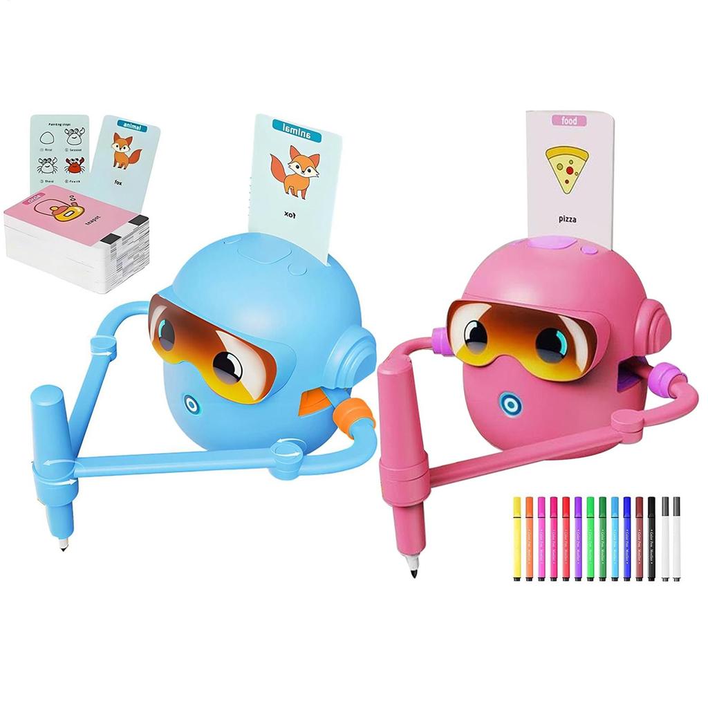 Робот-рисовальщик для детей, обучающая игрушка для рисования, развивающая креативность, с 100 карточками, игрушка для творчества, робот-рисовальщик