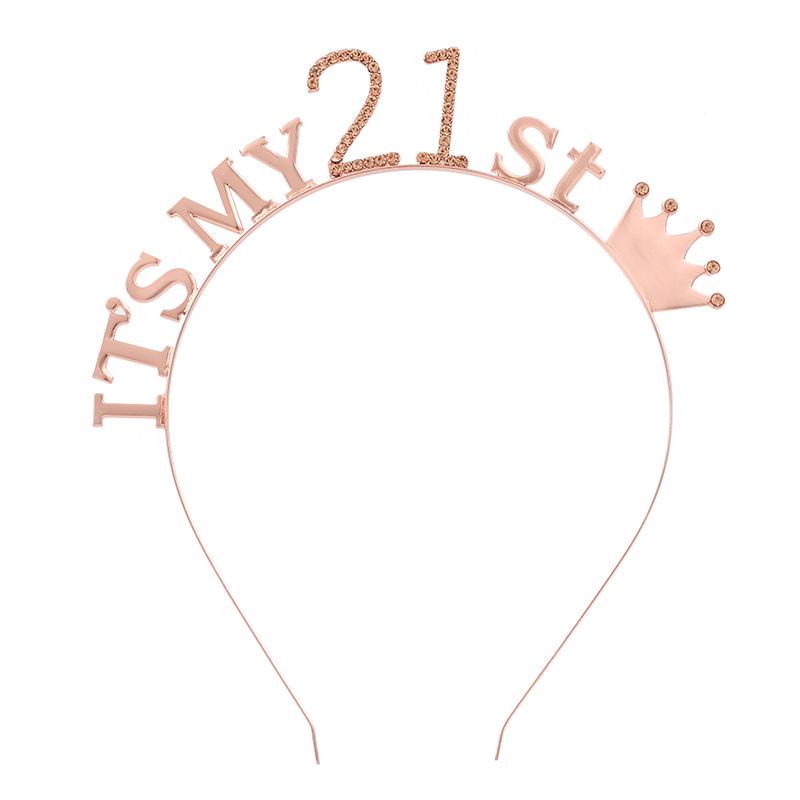 Повязка на голову в виде короны для девочек на день рождения на 16, 18, 21, 30, 50 лет