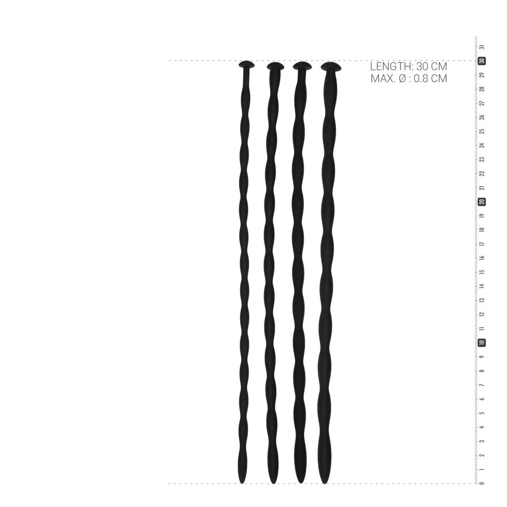 Set of 4 Silicone Urethral Rods