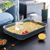 Nordic Double Layer Food Storage Tray Rectangular Draining Pan Food Grade PP Kitchen Tableware Drain Tray Tea Tray