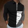New Autumn 2024 Men's Golf Polo Fashionable and Comfortable Business Casual Zipper Lapel Long Sleeved Top