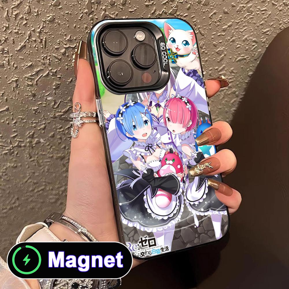 ReZero Rem Ram Translucent MagSafe Mobile Phone Case for iPhone 17 16 15 14 13 12 11 Air Pro Max Plus Colorful Cover