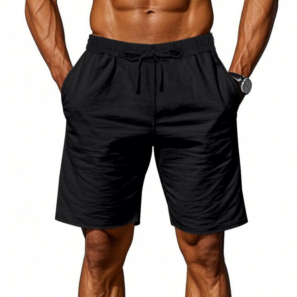 Мужские льняные дышащие тонкие пляжные повседневные свободные шорты Five Cent