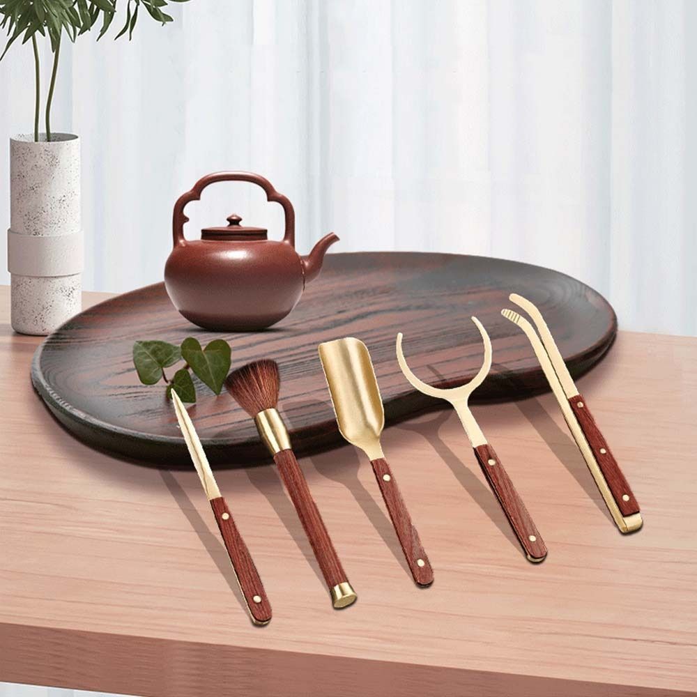 Деревянный зажим для чая Термостойкие щипцы для чая Набор игл Портативные инструменты для чая Кунг-фу Чай