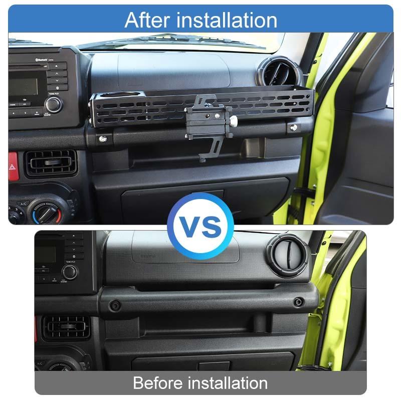 Подлокотник для второго пилота, ящик для хранения, держатель для мобильного телефона, аксессуары из алюминиевого сплава, подходят для Suzuki Jimny 2019 Up, автомобильные аксессуары