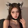 1 dona Gotik Hayvon Qo'y Iblis Shoxlari Bosh bandi Halloween Karnaval Partiyasi Kostyum Rekvizitlari Iblis Shoxli Bosh kiyim Kospley Bosh kiyimi