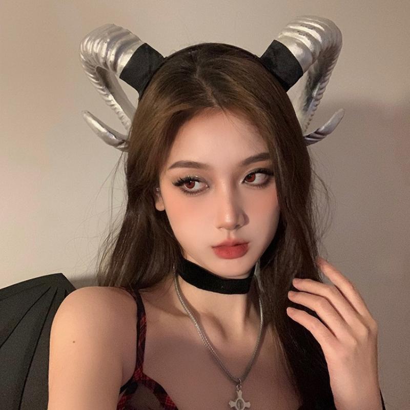 1 Piece Gothic Animal Sheep Devil Horns Headband Halloween Carnival Party Costume Props Demon Horn Headdress Cosplay Headwear