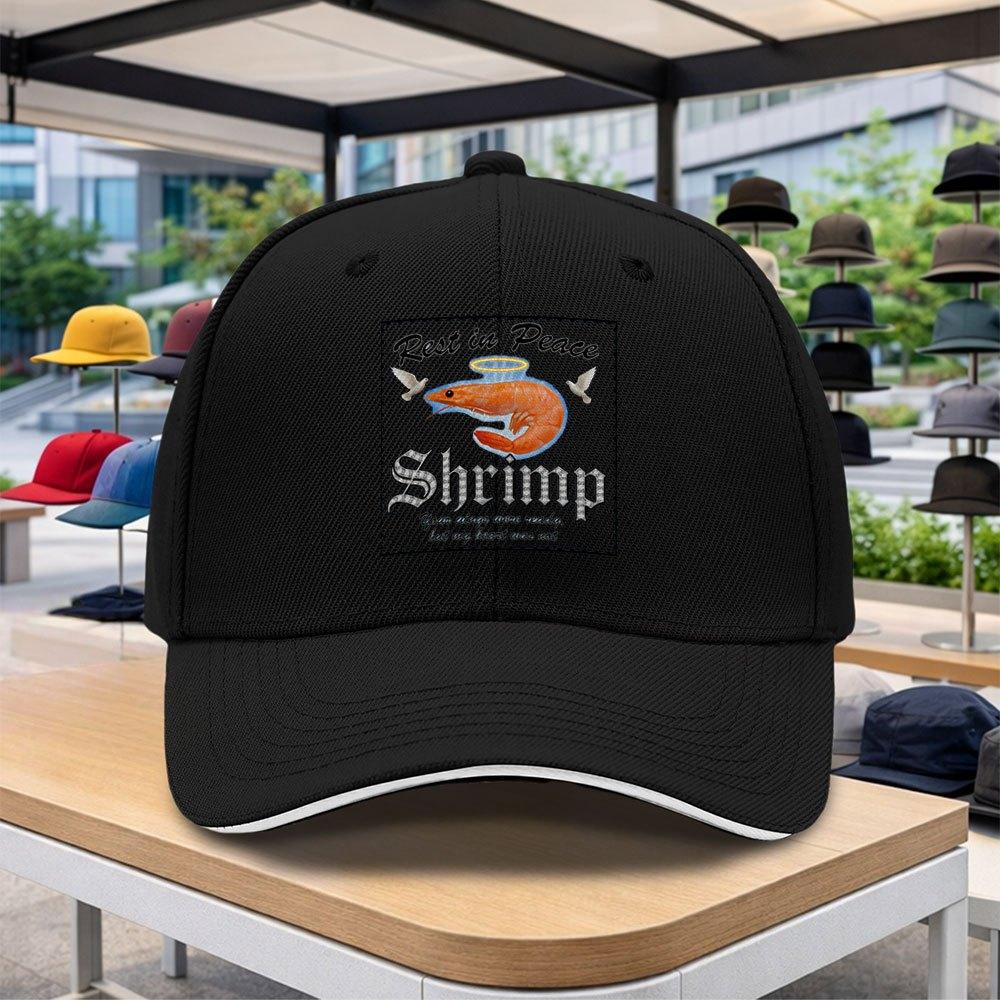 Adjustable Duckbill Baseball Cap With Shrimp Print Lightweight Outdoor Cycling Music Festival Hiphop Hat