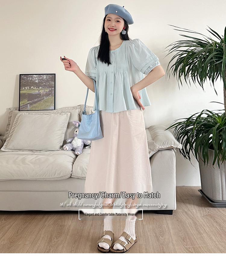 2026 Elegant Fashion Puff Sleeve Top & Tummy Support Skirt Set