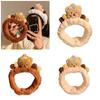 Lovely Plush Bear Headband for Adult Teens Face Washing Birthday Party Gathering Headpiece Women Skincare Hair Accessory