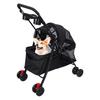4 Wheels Dog Cat Stroller, Outdoor Travel Pet Folding Stroller, Dog Cat Cage Stroller with Cup Holder, Visible Window for Medium Small Dog