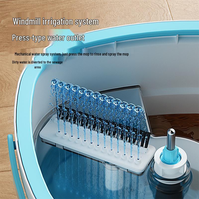 Effortless Spin Mop with Automatic Dehydration and Dual Chamber Design