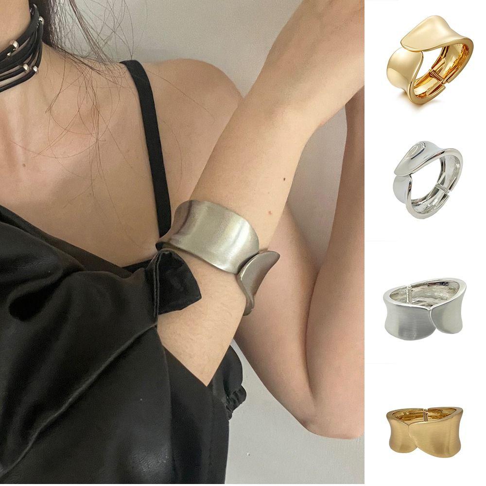 Metal Irregular Wide Open Bangle Minority Design Cuff Bangles Creative   Jewelry Accessories