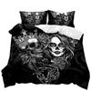 Skull Duvet Cover Set Rose Twin Skeleton Kiss Comforter Cover Teens Gothic Skeleton Double Queen King Size Polyester Qulit Cover