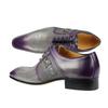 Fashion Summer Modern Men's Shoe Lace-Up Oxfords Business Office Fashion Footwear Metal Buckle Classic Gray Purple Dress Office Shoe