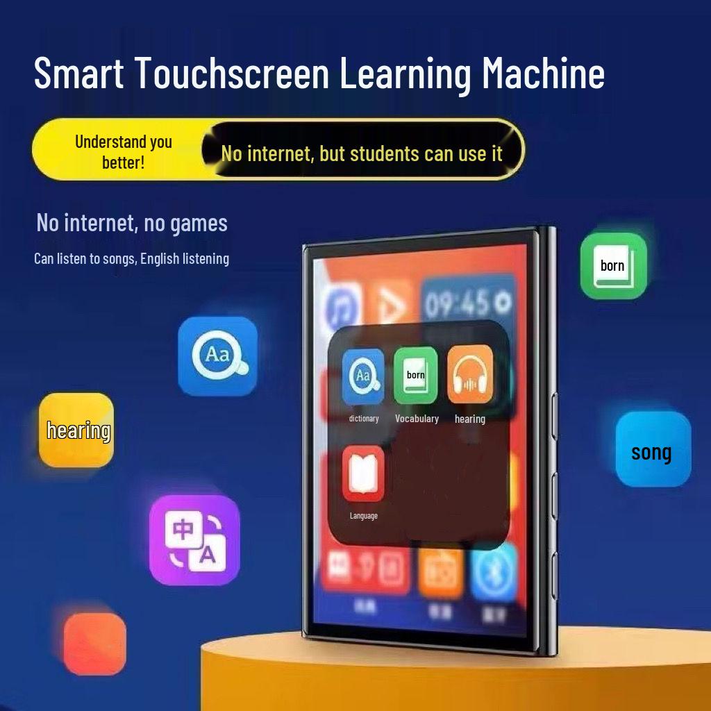 Smart MP4 Player for Students: Bluetooth, Full Touch, Large Screen, English Songs & Novels