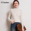 Fanzhan Women's 100% Cashmere Half-High Collar Sweater