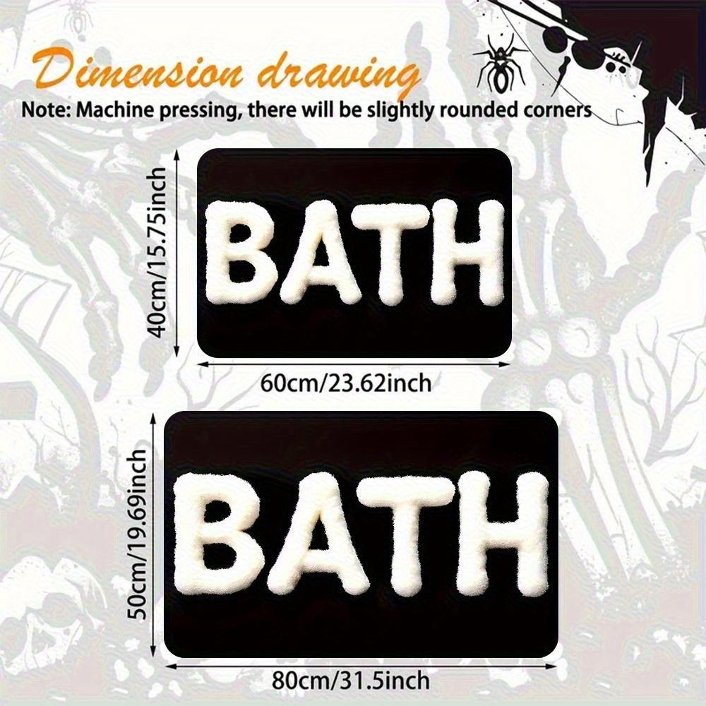 Коврик для двери "BATH", Быстросохнущий Нескользящий Коврик для Ванной, Современный Черно-Белый Ковер для Двери в Ванную Комнату Прихожую