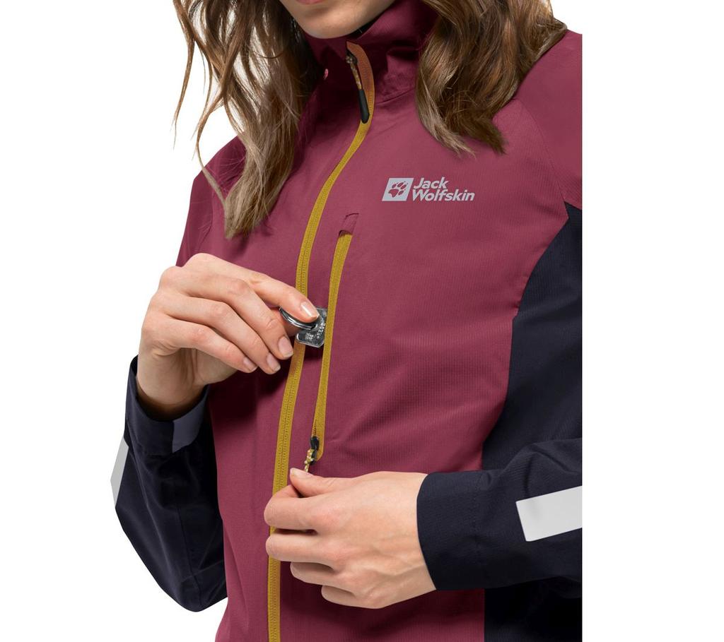 Jack Wolfskin Morobbia 2.5l Jkt W - женский велодождевик красный 1115561-2198 ОРИГИНАЛ