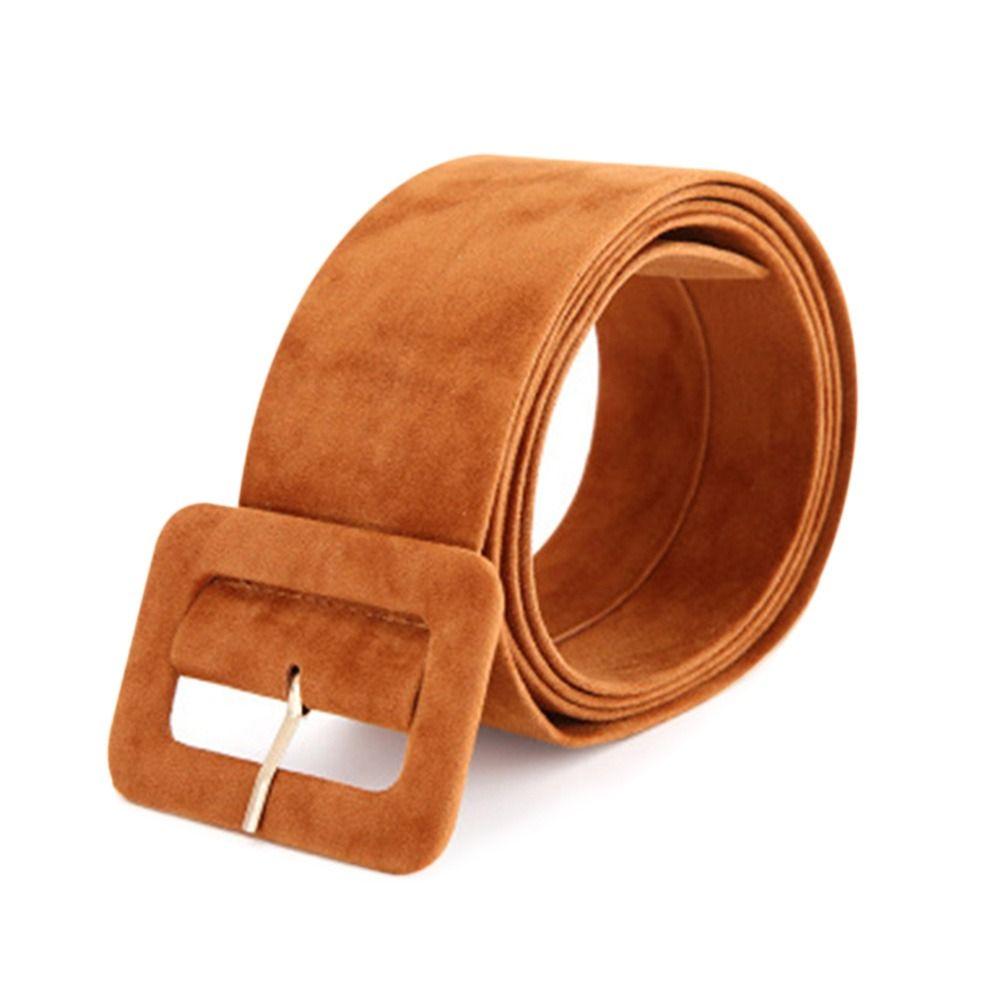 Модный Повседневный Ретро Бархатный Пояс Женский Ремешок для Платья Поясная Лента Квадратная Пряжка-Штырь Пояс